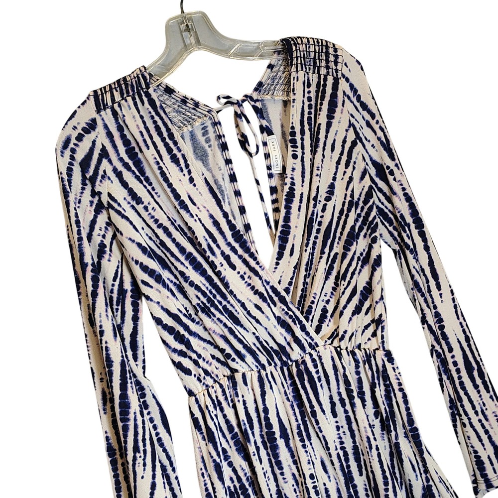 Emory Park Coastal‎ Cowgirl Romper Long Sleeve Open Back Playsuit Boho Resort